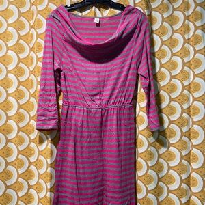 Old Navy pink grey stripe dress